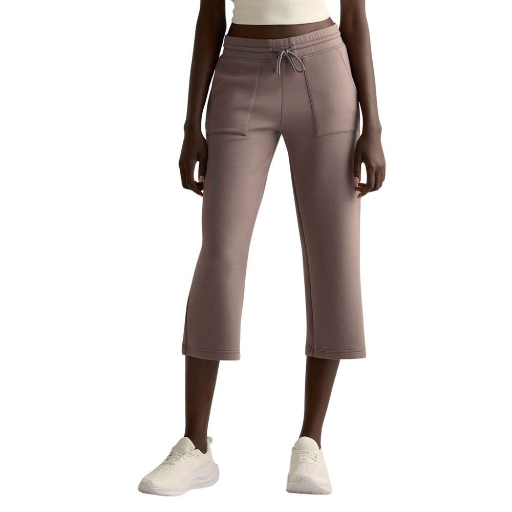 Quince Pants Womens XS Mauve Taupe CloudComfort High Rise Cropped Sweatpants
